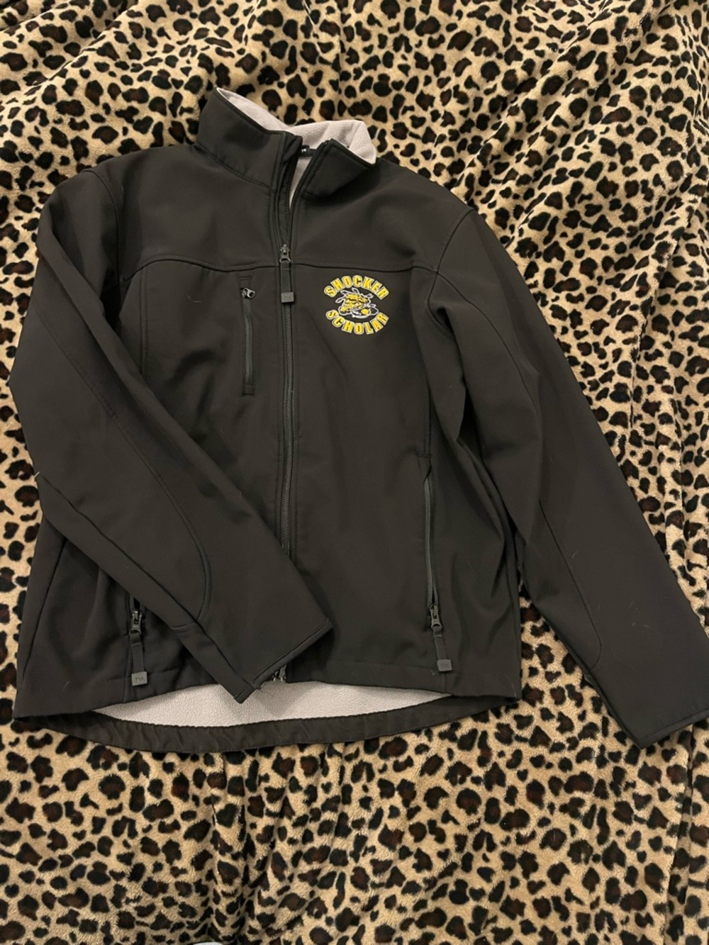 Port Authority Black Softshell Jacket with Gray Lining